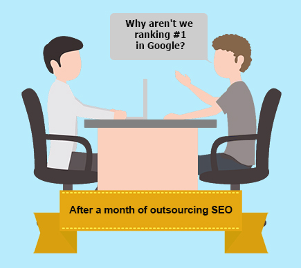 Typical discussion between an SEO service provider and a customer; why are we still not #1 in Google?