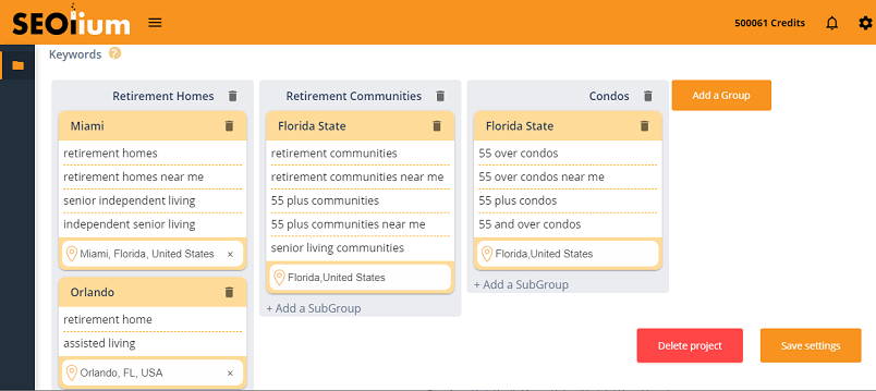 You can structure your keywords into categories and subcategories.