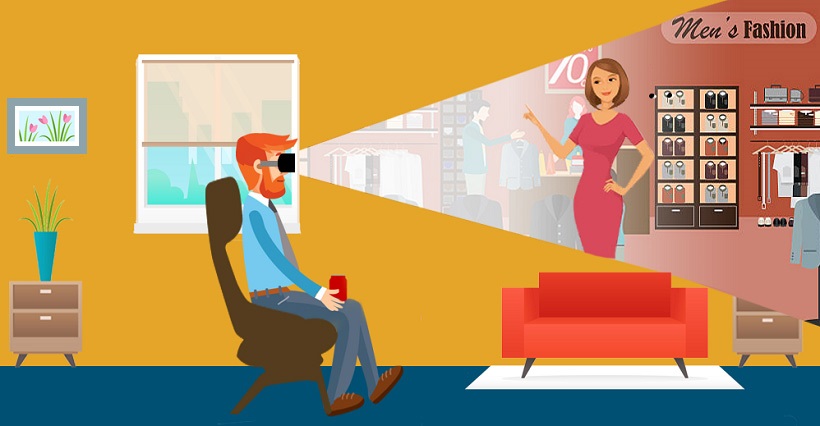 Online shopping and virtual reality In 2050 online shopping will take place via augmented or virtual reality, personalized by user's preferences.